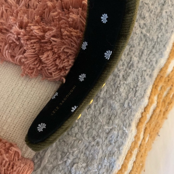 Lele Sadoughi Embellished Headband Olive Green - Picture 3 of 4